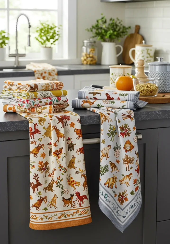 Decorative Dish Towels In Kitchen