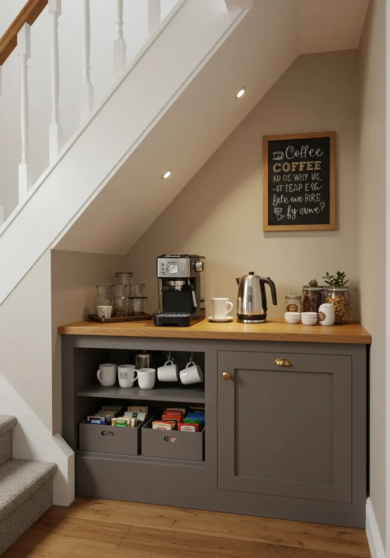 Coffee or Tea Station Under Stairs