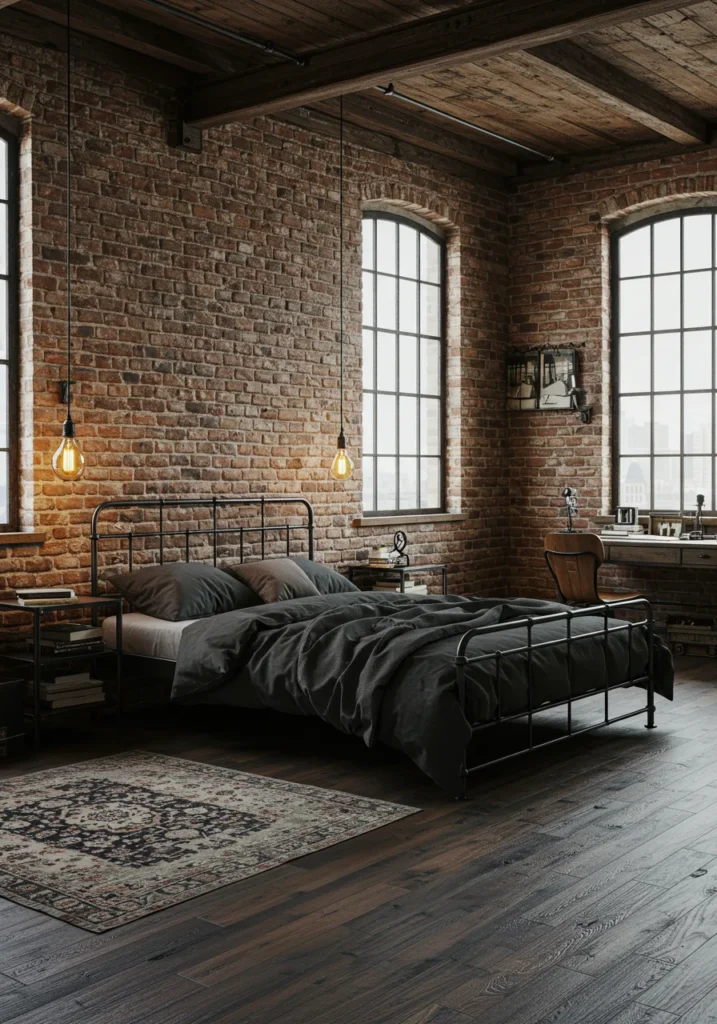 Industrial Loft-Style Bedroom