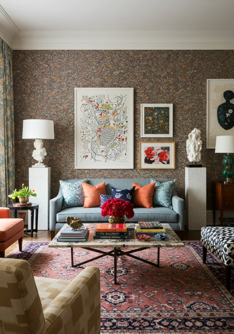 Eclectic Living Room with Artistic Decor