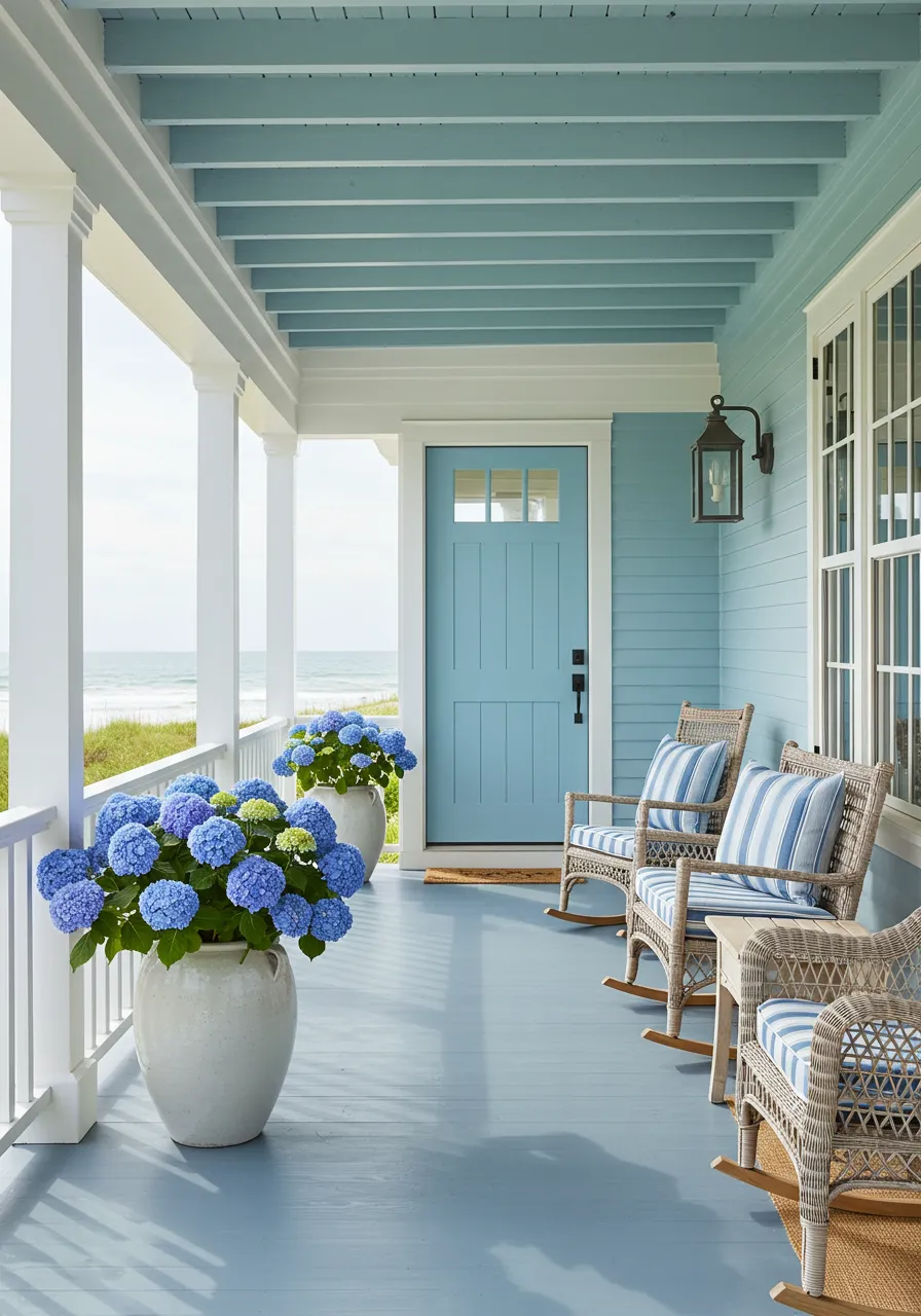 coastal-inspired front porch