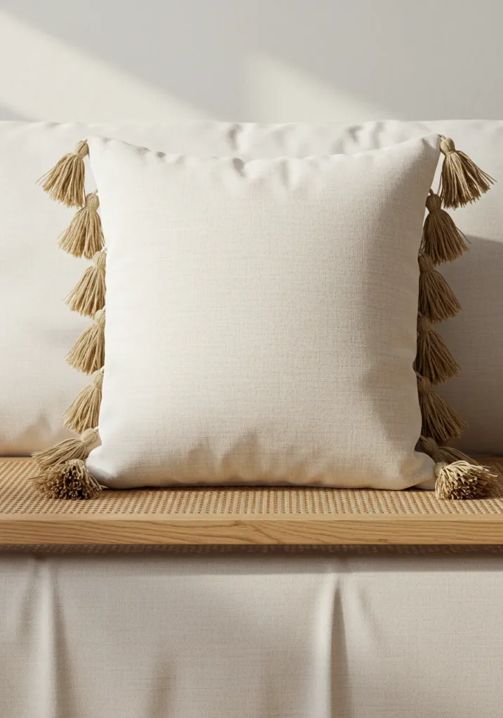 Modern Boho Tassel Throw Pillow