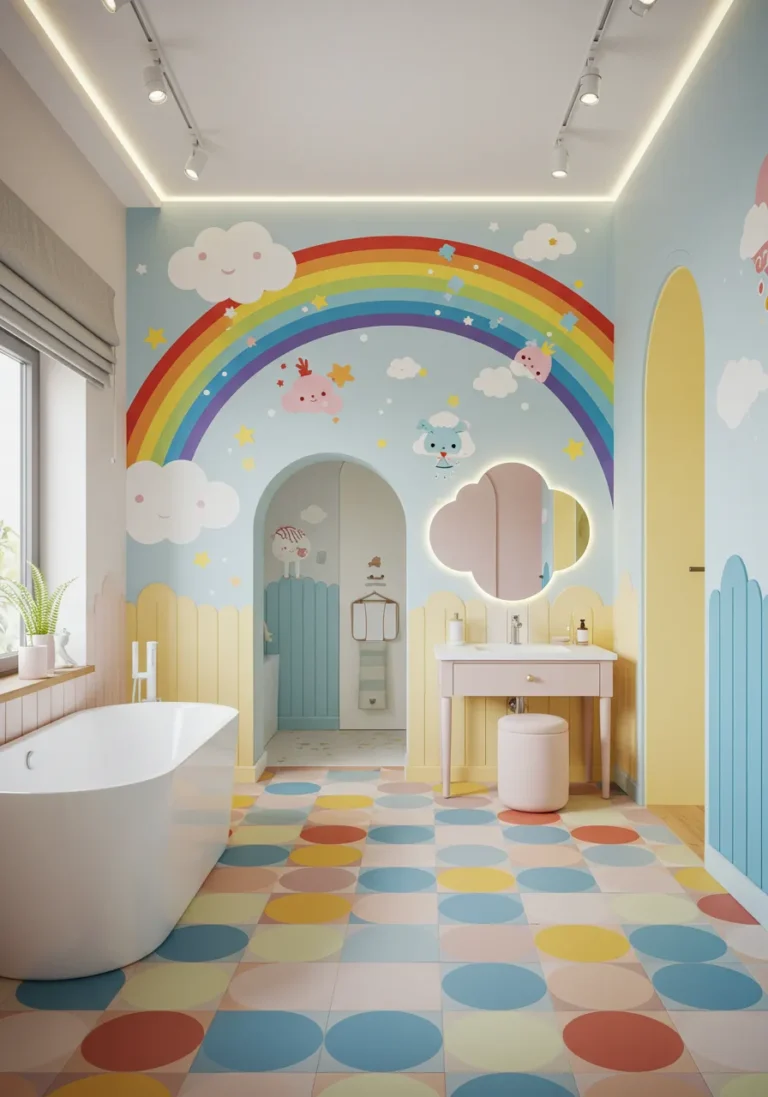 Rainbow-Themed Kids Bathroom