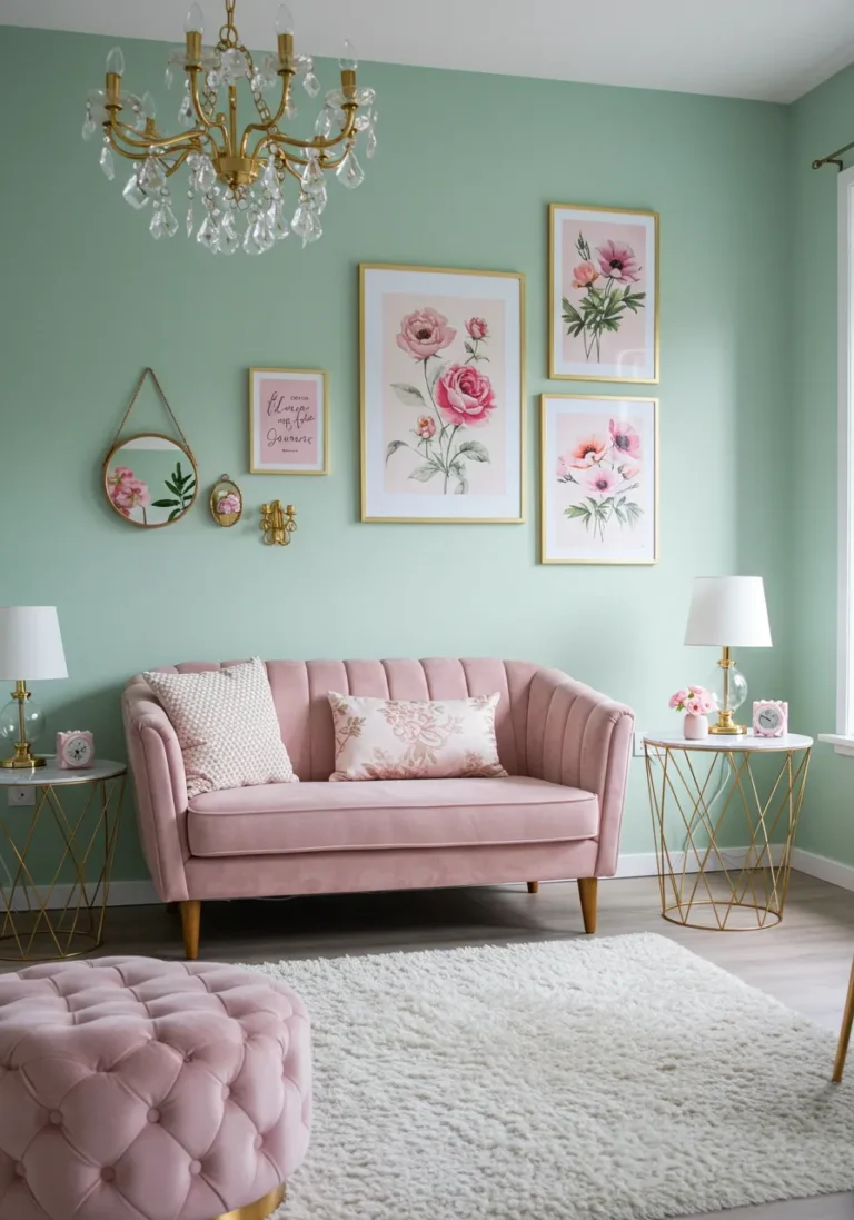 Soft Pastel Small Living Room