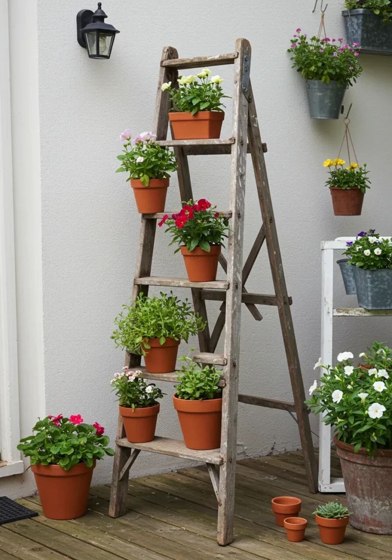 Vertical Ladder Flower Bed