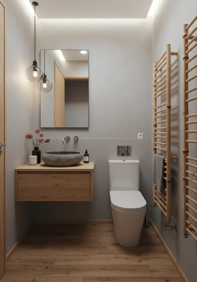 Minimalist Japandi-Style Bathroom