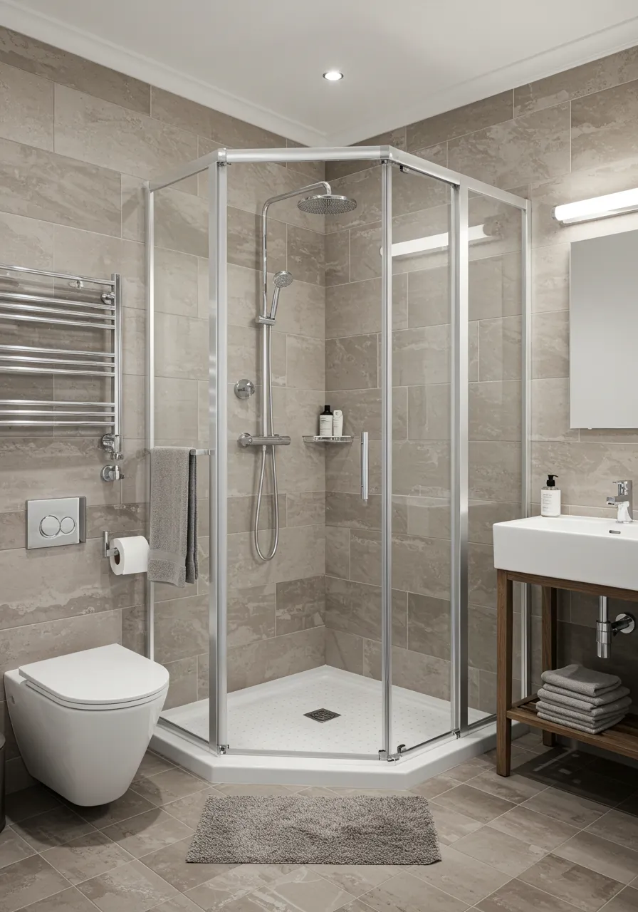 Small Corner Shower Bathroom
